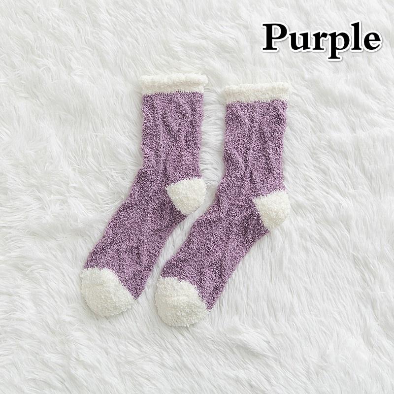 Women Coral Fleece Socks Winter Warm Plush Floor Socks Christmas Socks