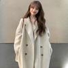 Autumn Winter Women's Mocha Brown Korean Style Casual Woolen Coat Maillard Lazy Style Elegant Woolen Outer Wear