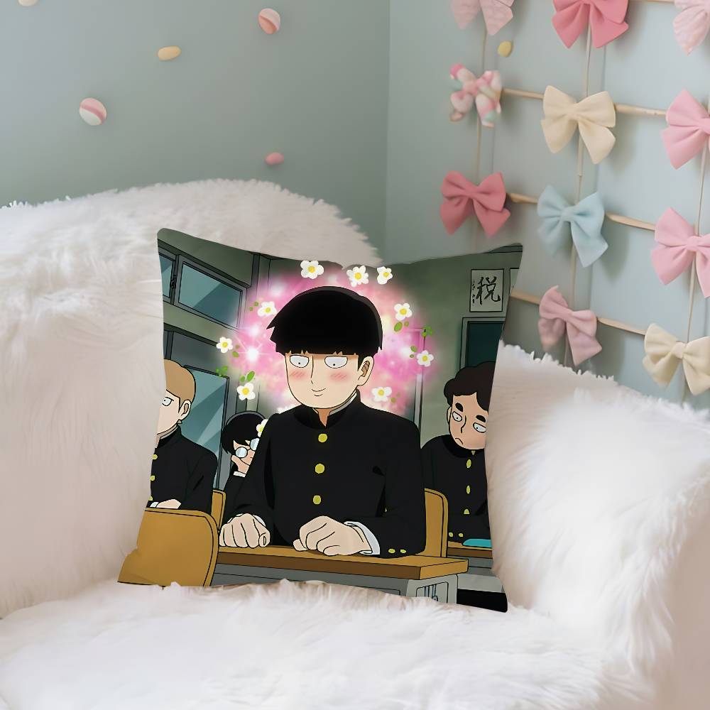 Anime MmOBPSYCHO Kawaii Throw Pillow Covers Pattern Cushion Cover Suitable For Sofa Bedroom Car Pillow Cover
