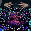 Квадратный алтарный коврик для карточной настольной игры, скатерть с рунами, метафизический коврик для настольной игры