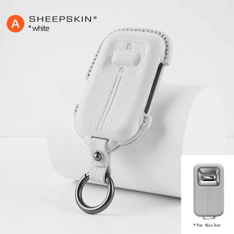 Для Zeekr 001 9X 2026 козья кожа Умный ключ Бесключевой пульт ДУ Чехол для ключа автомобиля Защитная крышка для ключа автомобиля