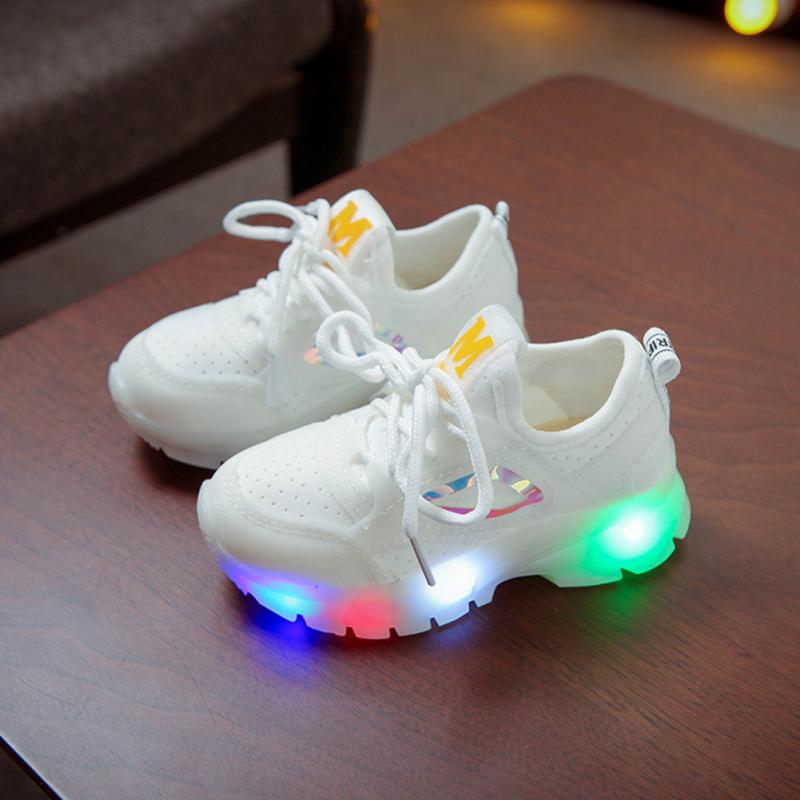 Детская сетчатая обувь со светодиодной подсветкой для мальчиков и девочек, нескользящая мягкая подошва, дышащая, повседневная, модная, спортивная