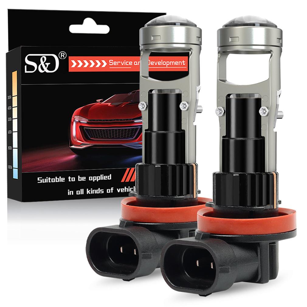 2Pcs H7 Bi Led Projector Car Headlight Bulbs 1:1 Wireless H4 LED H11 H8 9005 HB3 9006 HB4 Lens 60000Lm 80W Plug&Play Mini Auto Lamp 6500K 12V LHD