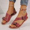 Casual Sandals Female Shoes 2024 Plus Size Women's Sandals Daily Women Round Toe Buckle Strap Flat with Open Toe Ladies Shoes