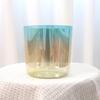 Handmade Blue & Yellow Gradient Crystal Singing Bowl for Sound Therapy & Yoga Relaxation