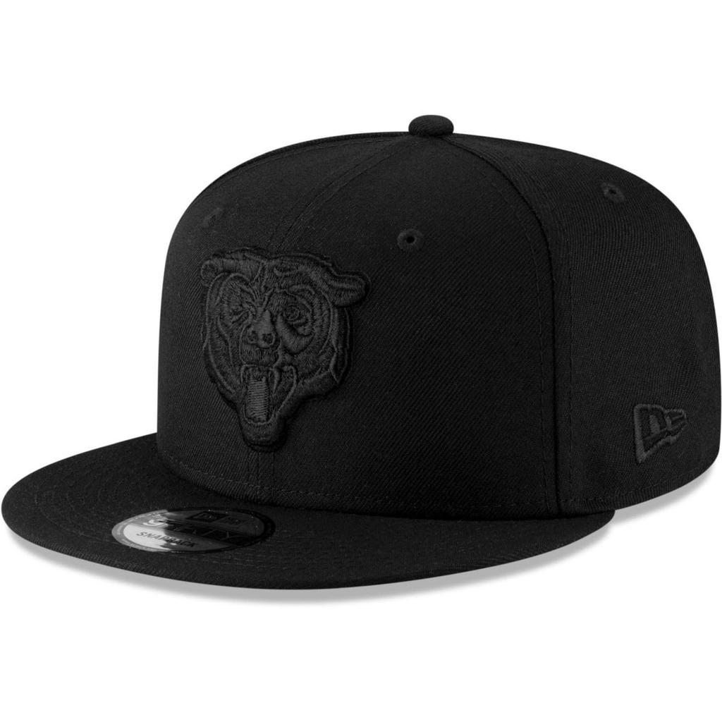 Chicago Bears Hat NFL New Era Black On Black Alternate Logo 9FIFTY Snapback Adjustable Cap Adult One Size