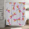 Bright Dragonfly Printed Shower Curtain Waterproof Fabric Bathroom Decor Hanging In Various Sizes Customizable Size Options Avai