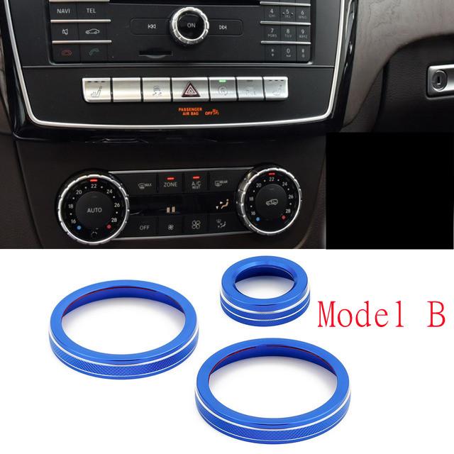 3Pcs/Set Car Air Conditioning Volume Knob Ring Trim For Mercedes Benz A B C E GLK GLA CLA ML AMG GLE M SL GLS G GL CLS