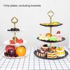 3Pcs Dessert Plate Three-layer Party Supply Plastic Cake Dessert Plate Stand for Wedding
