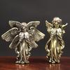 2pcs  Vintage Brass God of Love Cupid Statue Small Ornament Angel Figurine Desktop Decoration Home Decor Accessories for Room