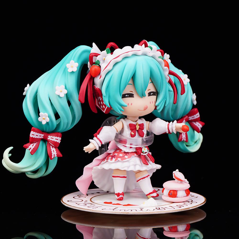 1939 C Anime Figure Miku 15th Anniversary Strawberry Cake Action Figurine Pvc Statue Collection Model Toys Gifts