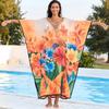 Beach Cover Ups Flower Tie Dye Water Wave Printed Kaftans for Women Summer Maxi Dresses Holiday Bating Suits