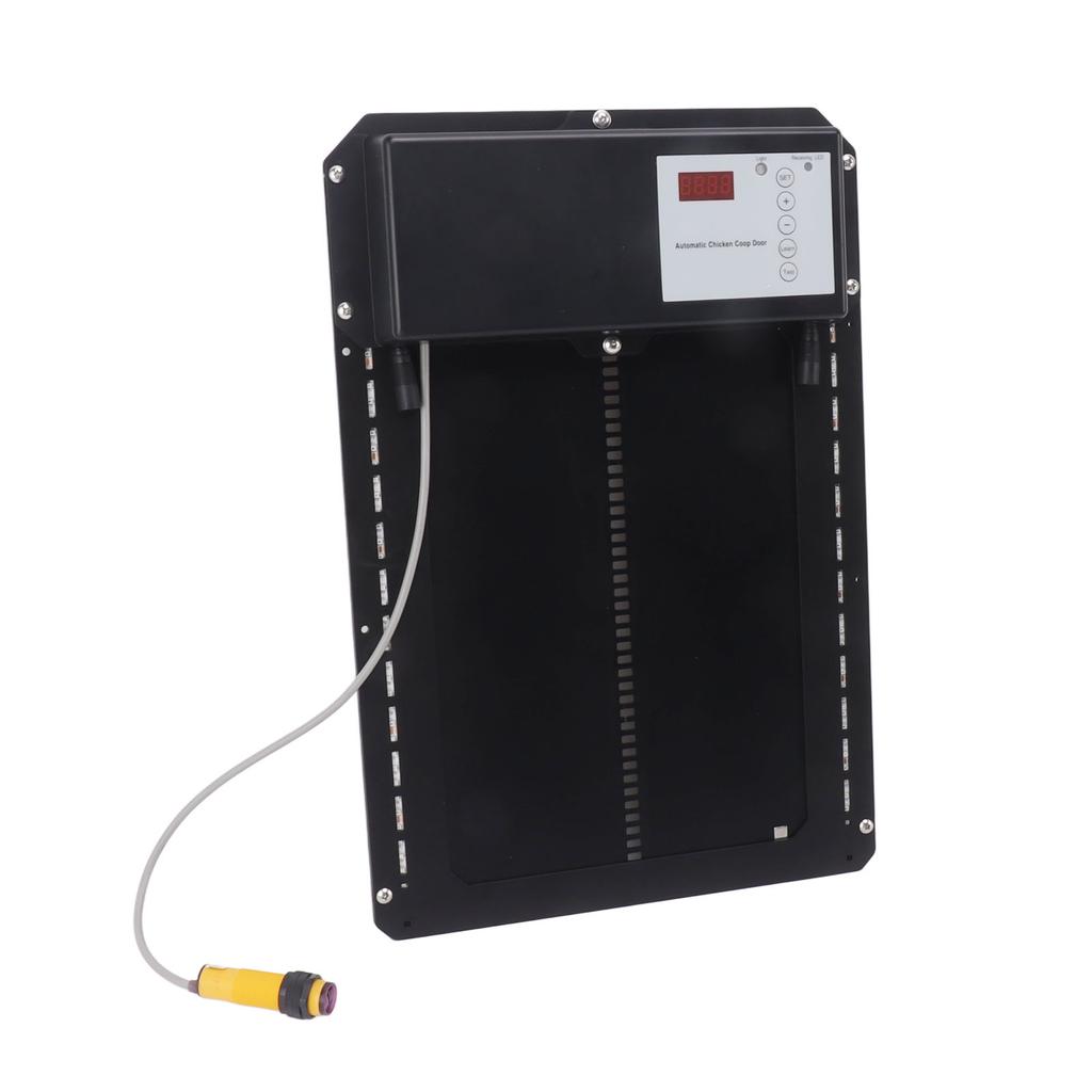 IP44 Автоматическая дверь курятника с подсветкой Инфракрасный антизажимной таймер Датчик света Пульт дистанционного управления