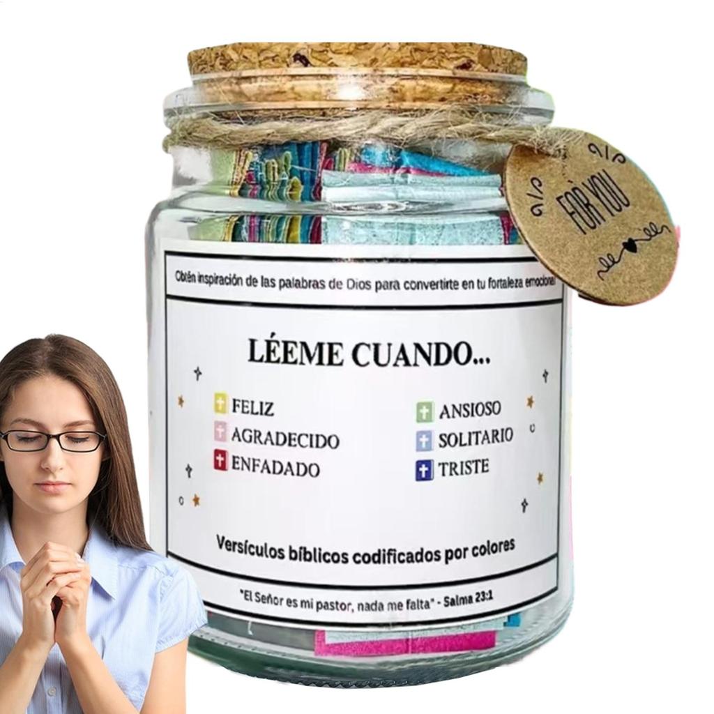 Bible Verses In A Jar Expresses Emotions And Feelings Glass Prayer Jar Emotionals Support Scripture Prayer Spanish