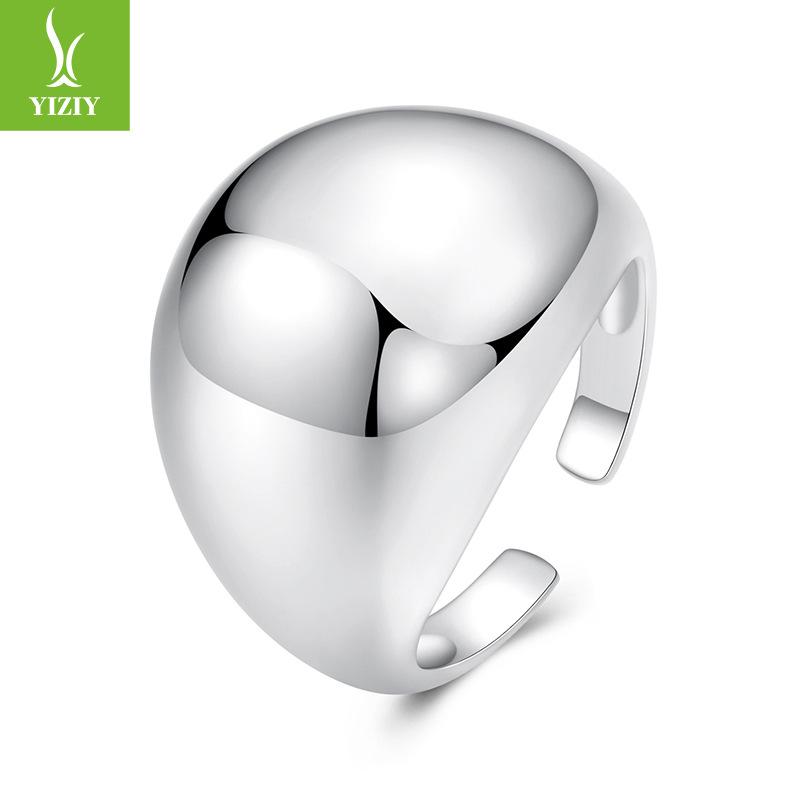 Дизайн Глянцевый Набор Серьги Кольцо, Уникальная Индивидуальность, Простые и Изысканные Медные Металлические Украшения