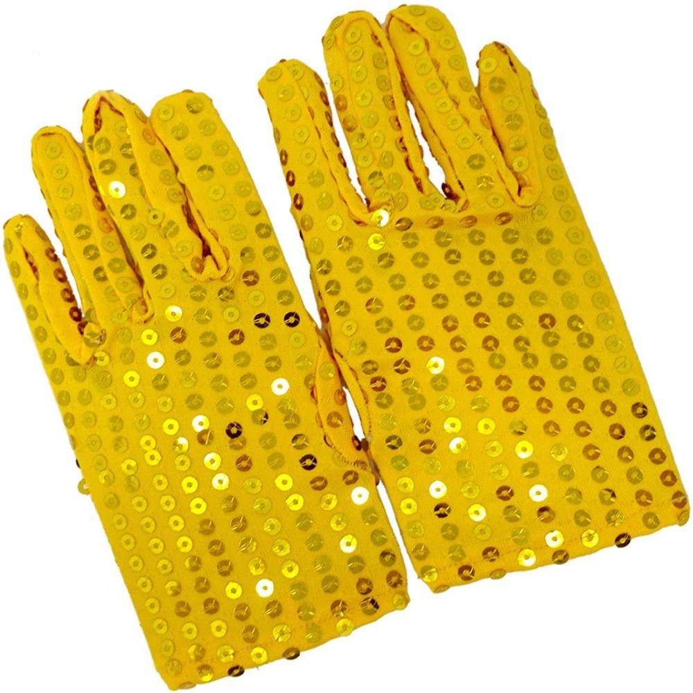 Punk Disco Costume Gothic Club Handwear Dancing Gloves Shining Sequins Gloves Performance Mittens
