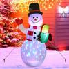 Christmas Inflatable Snowman 1.5m LED Illuminated Light Lantern Model Colorful Rotate Airblown Dolls Toys for Home Party Decor