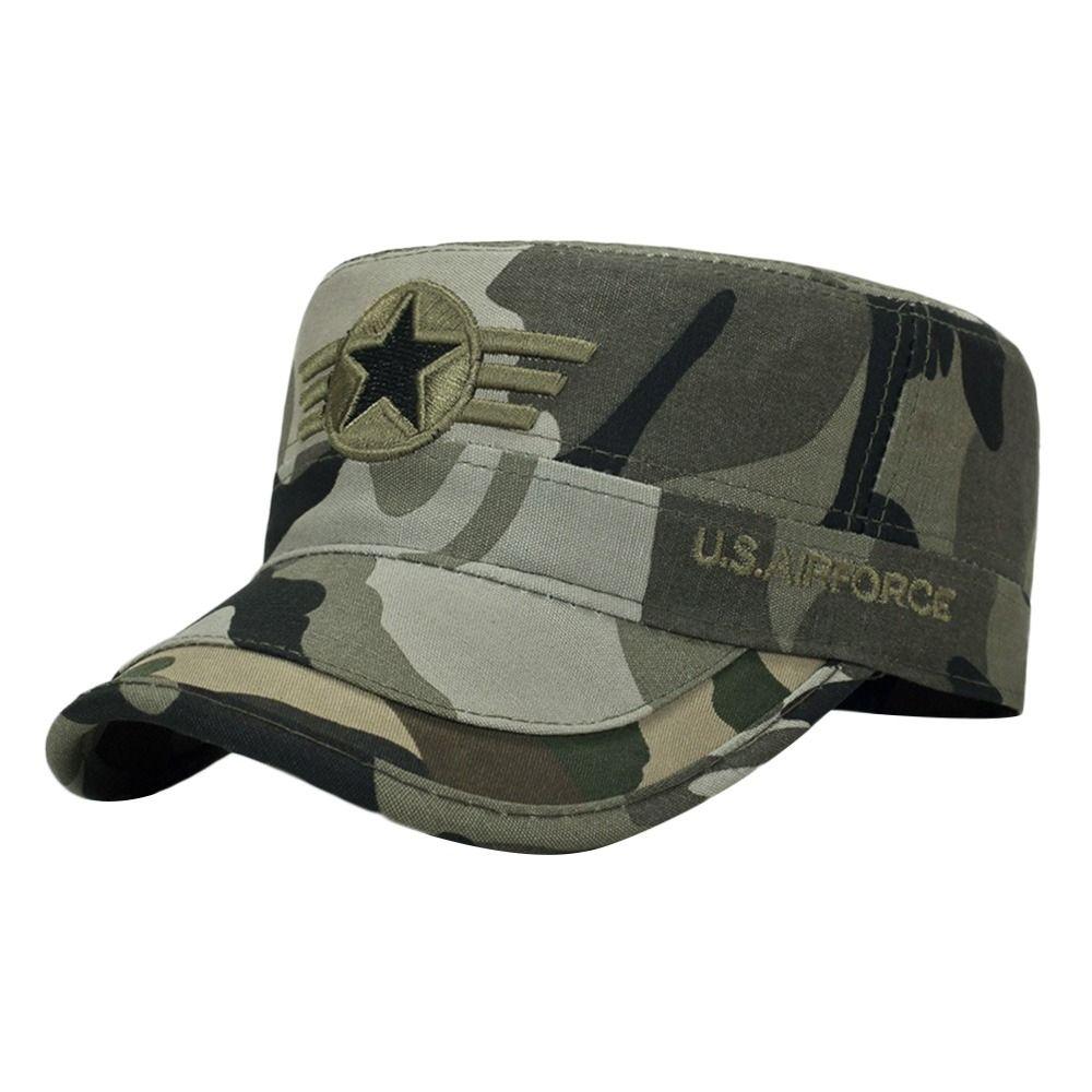 Men Unisex Breathable Hat Baseball Cap Cotton Cadet Hat   Breathable Combat Fishing Flat Adjustable Cap