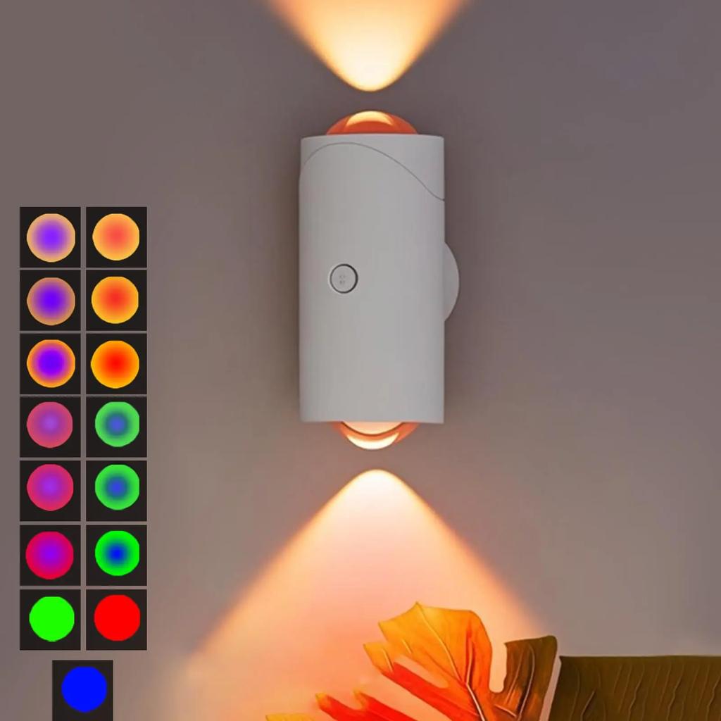 LED Motion Sensor Night Light RGB Colors Changing Wireless Wall Lamp Rechargeable Magnetic Sunset Lamp for Bedroom Living Room