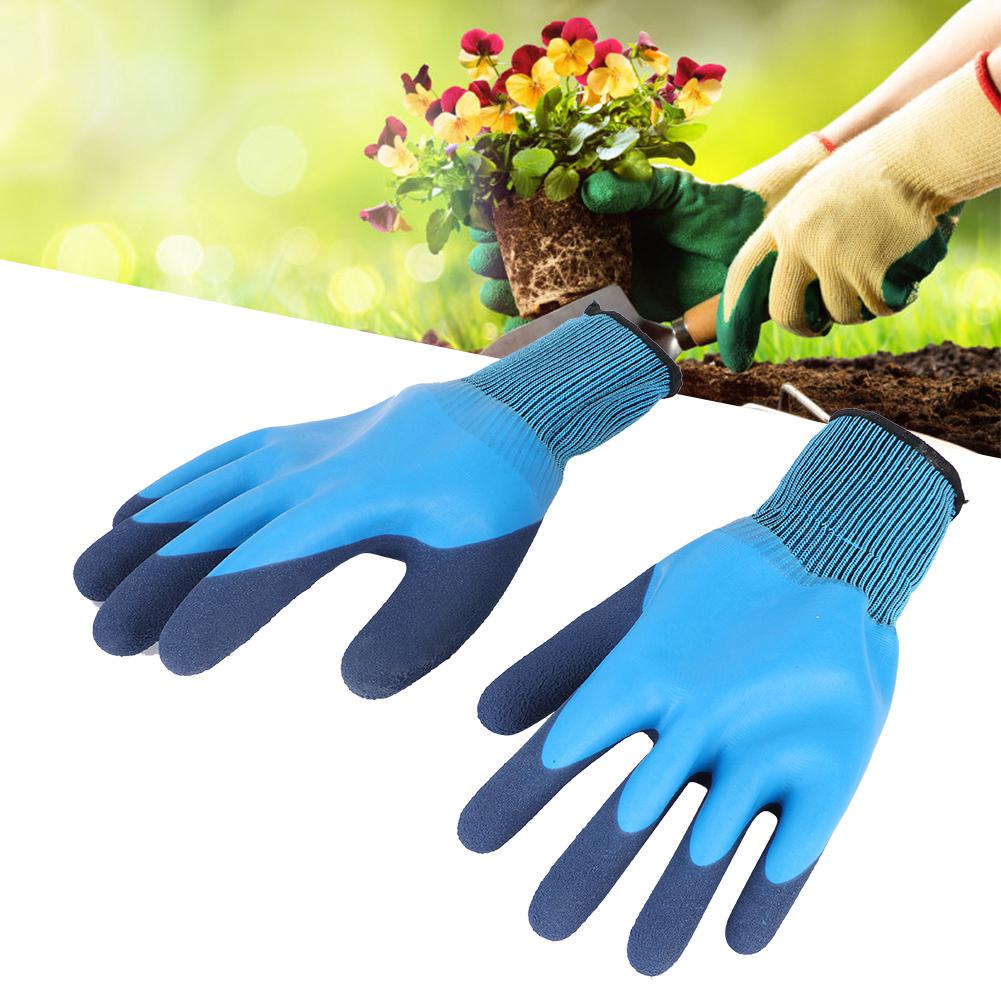 2 Pair Agriculture Garden Working Protective Gloves Non-Slip Waterproof Latex Gloves