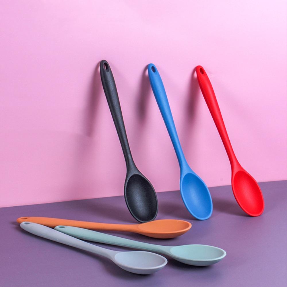 Soft Ice Cream Silicone Yogurt Dessert Soup Spoon Kitchen Tool Stirring Spoon Cooking Spoon