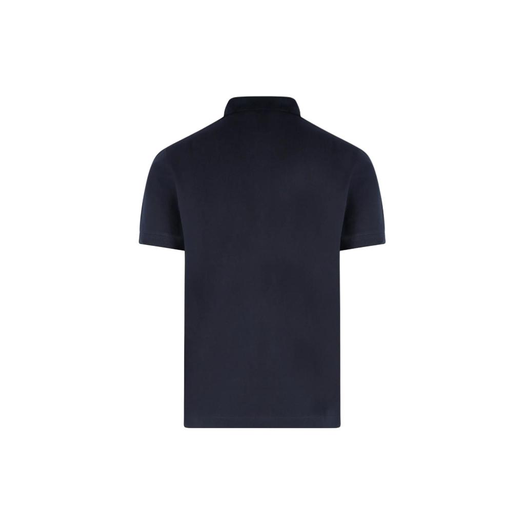 STONE ISLAND Мужская рубашка-поло из пике хлопка с принтом логотипа, сезон весна-лето 2024, темно-синяя 80152SC17-A0020