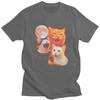 Mens Funny Cat Moon Meme T Shirts Round Neck Short Sleeve 100 Cotton TShirt Novelty Loose Fit Summer Tyle Clothing
