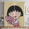 Chibi Maruko-chan Shades Anti-mosquito Curtains for Living Room Blackout Curtain for Room 2 Panel Partition Halloween Decoration