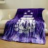 A stylized emblem with "AFA," stars, laurels, and abstract purple patterns. for all seasons blanket lunch break throw gift