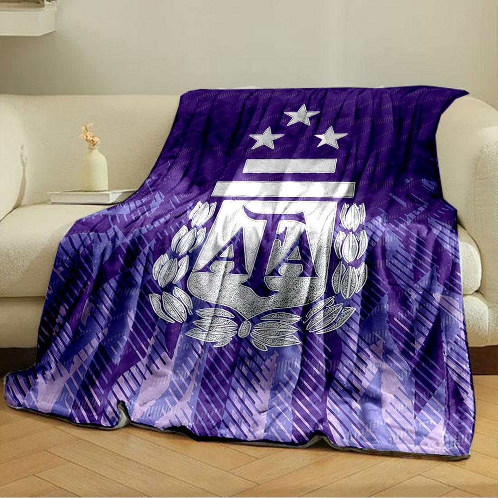 A stylized emblem with "AFA," stars, laurels, and abstract purple patterns. for all seasons blanket lunch break throw gift