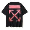 Off-White Летняя новинка 2026 года, футболка с коротким рукавом с принтом в виде граффити и стрелок, для мужчин и женщин