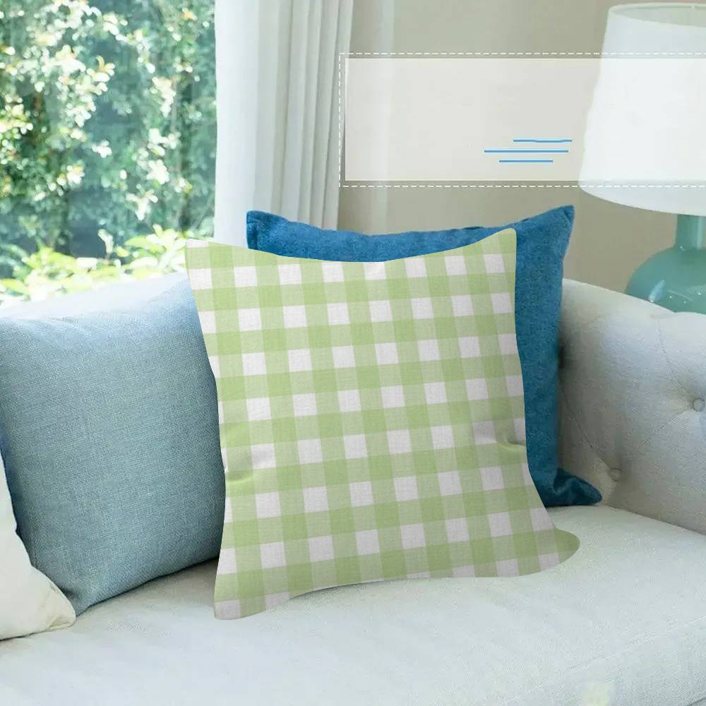 Stripe Plaid Throw solid color Pillow Covers Cartoon Sofa Decorative Home Doublesided Printing Short Plush Cushion Cover