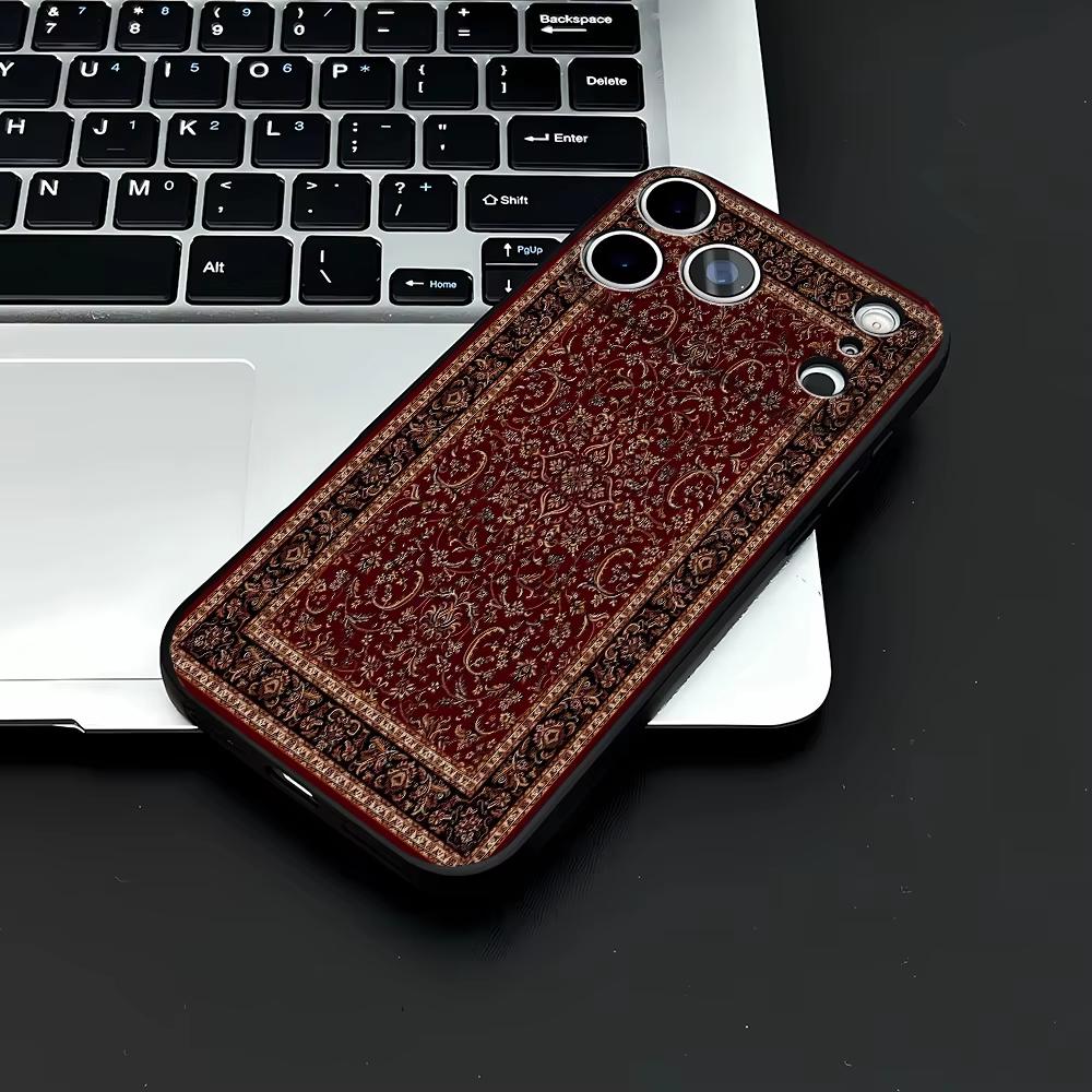 Винтажный персидский ковер Принт Чехол для телефона Для Iphone 17 Air 16 16e 15plus 14 13 12 11 Pro Max Boh Ковер Ударопрочный Силиконовый Чехол