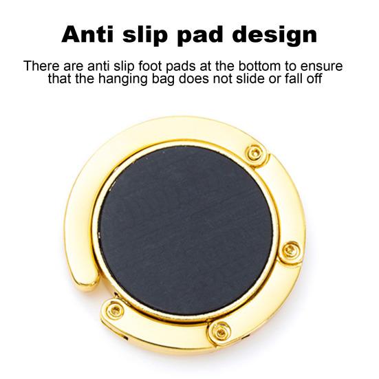 Складной крючок для сумки с магнитом, противоскользящий дизайн, универсальная совместимость, экономящий место металлический крючок для сумки, вешалка для кошелька