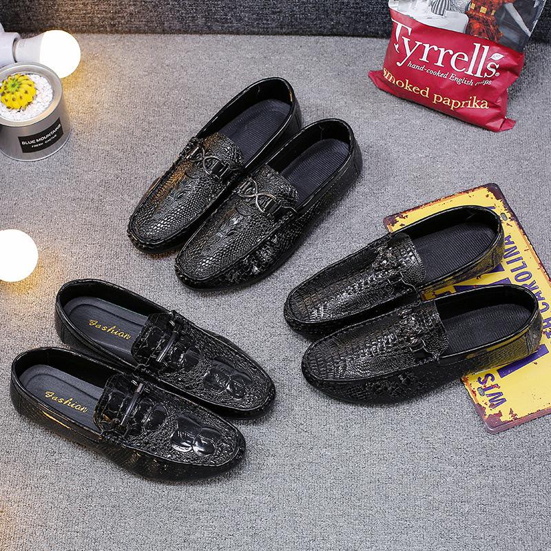 Летние новые шапки-туфли с крокодиловым узором, мужская корейская версия, модная мужская повседневная обувь, мужская британская обувь для вождения