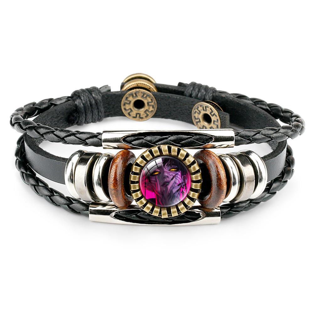 Руми Зои Мира Кожа Бижутерия из бусин Панк Стиль Браслет