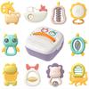 10 Pack Baby Rattle Toys with Storage Box,Infant Grab and Spin Rattles, Early Educational Toys for Newborn Baby Gifts 3, 6, 9,12 Months Girls and Boys