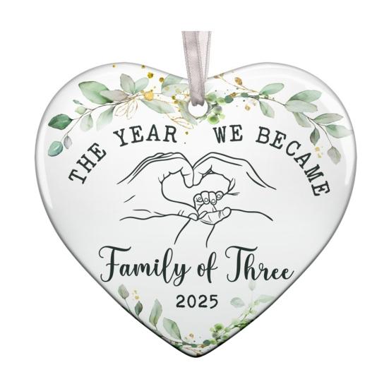 Год, когда мы стали семьей из трех человек, украшение в форме сердца, украшение на первый рождественский праздник малыша, подарки для новых мамы и папы, для родителей
