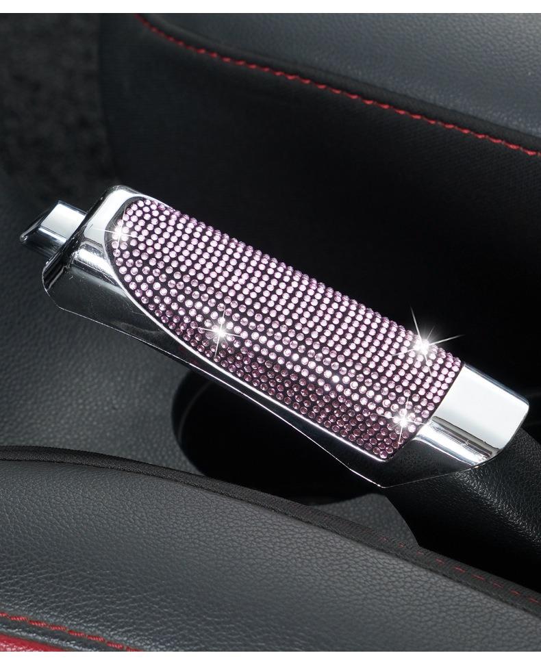Крышка ручного тормоза автомобиля, инкрустированная бриллиантами, стильная, блестящая, аксессуары для модификации интерьера автомобиля, крышка ручного тормоза для женщин и девочек