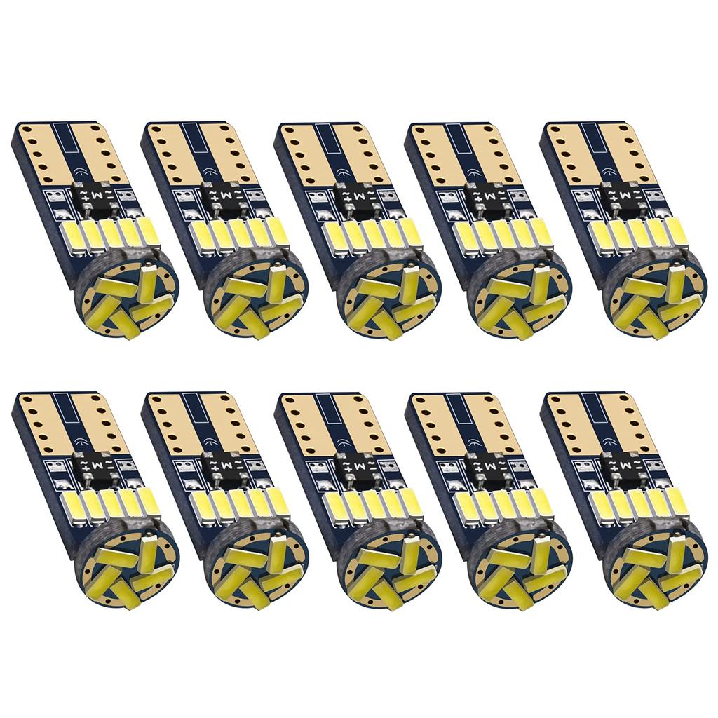 NAKOBO 10 шт. T10 LED Белый Совместимый для техосмотра 4014 Чип Автомобиль Мотоцикл Габаритный свет Подсветка номерного знака Салонный свет