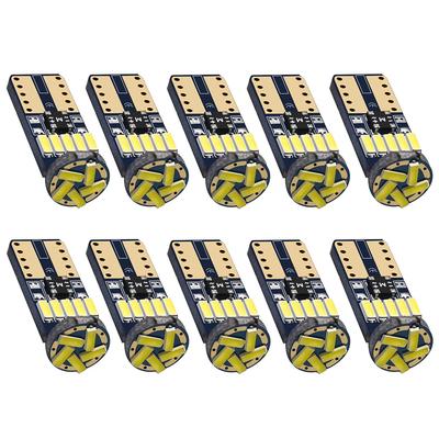 NAKOBO 10 шт. T10 LED Белый Совместимый для техосмотра 4014 Чип Автомобиль Мотоцикл Габаритный свет Подсветка номерного знака Салонный свет