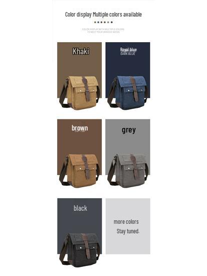 Мужская износостойкая холщовая сумка кроссбоди