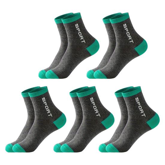 5 пар мужских носков до середины голени, влагоотводящие спортивные носки, мягкие дышащие носки для бега, для пеших прогулок, спорта