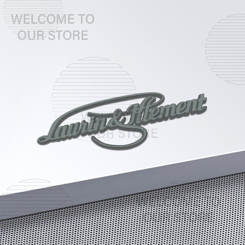 HGWE4 Car Decor Metal Laurin & Klement L&K Letter Emblem 3D Sticker Accessories For Skoda Superb Octavia Rapid Tail Rear Trunk Decals