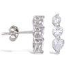 [N7113] - White 'Love' Silver Earrings (rhodium-plated) - 15x5 Mm