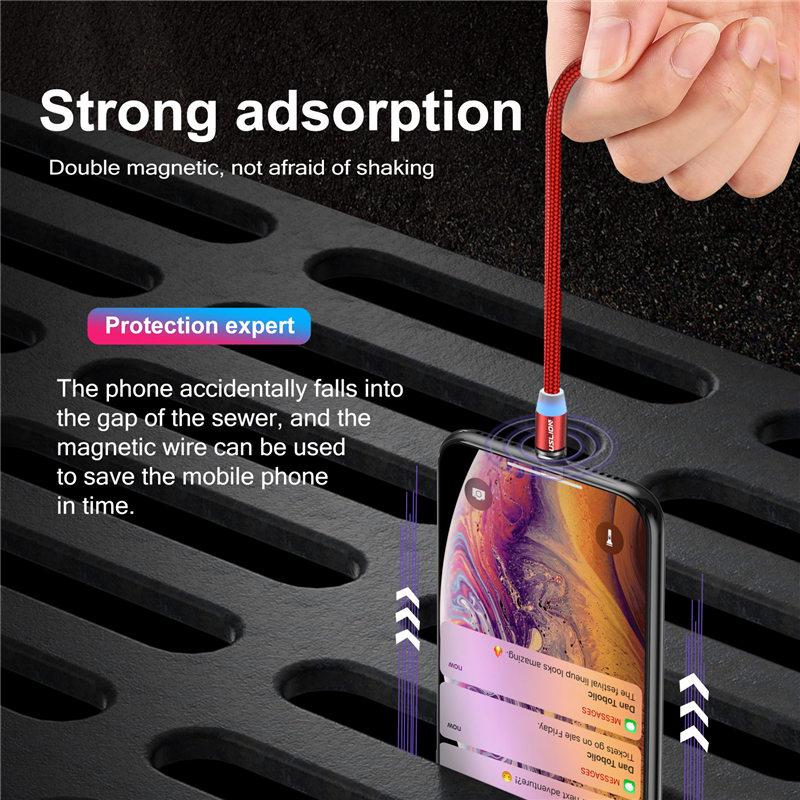 USLION 3A Магнитный USB-кабель для iPhone Кабель Micro USB Type C Магнитное зарядное устройство для быстрой зарядки Кабель Micro USB