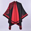 Autumn and Winter Double-sided Thickened Warm Shawl Cape Simple Split Imitation Cashmere Scarf Cape Shawl Hot