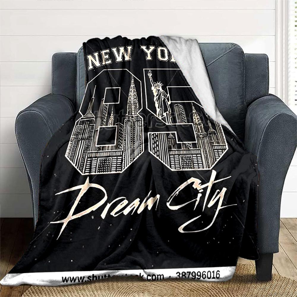 1pc New York Dream City Soft Flannel All Season Throw for Home, Office, Outdoor UseDurable Comfort Soft Warm Throw for Home