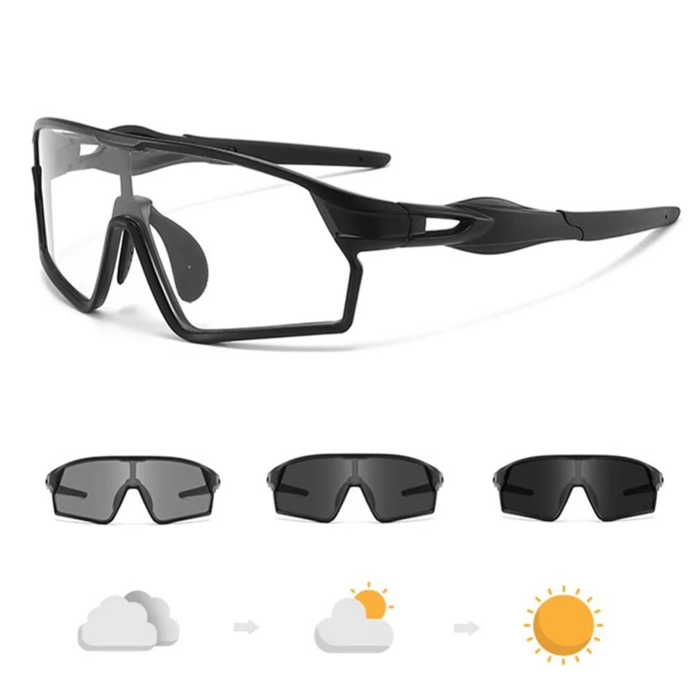 UV400 Photochromic Cycling Glasses Turned Up Sports Sunglasses Photochromic Bike Glasses Summer