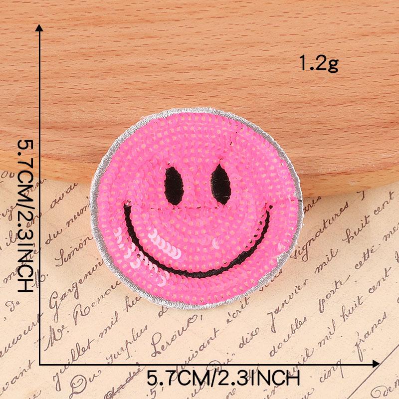 Duoku Colorful Smiley Face Sequin Embroidered Patch for Clothing, Shoes, Hats, and Bags